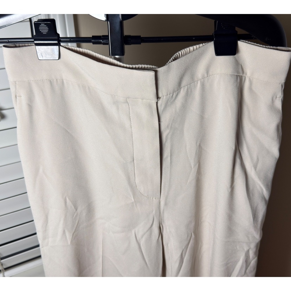Quince Stretch Crepe Classic Trouser Pants Textured Sand Beige Size 12 NWT - Picture 2 of 7